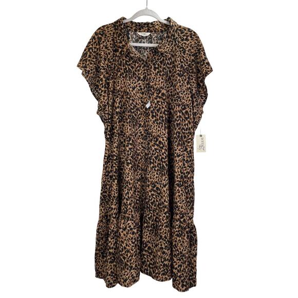 Terra & Sky Womens 3W (24W-26W) Animal Print Belt/Pockets Dress Summer/Casual - Picture 1 of 11